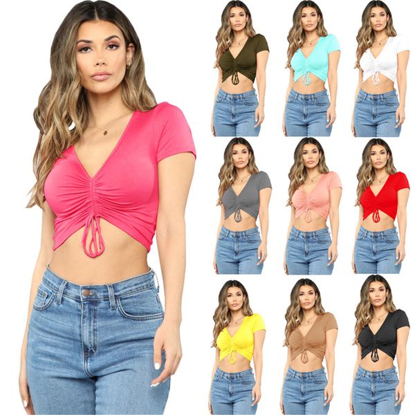 2023 designer women's shirts low cut v-neck t-shirt summer y2k trend casual sports pleat crop solid color elastic slim women wholesale, White
2023 designer women's shirts low cut v-neck t-shirt summer y2k trend casual sports pleat crop solid color elastic slim women wholesale, White