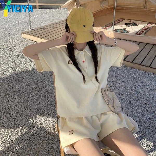 yiciya women's tracksuits summer short sleeve polo shirts shorts sets women solid casual sportswear suit fashion female straight pant, Gray
yiciya women's tracksuits summer short sleeve polo shirts shorts sets women solid casual sportswear suit fashion female straight pant, Gray