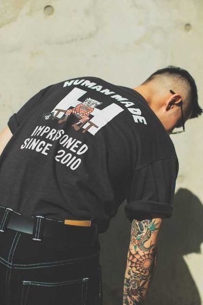 cotton american icey amikaki vintage tatoo tattoor small style design sense short sleeve t-shirt men's fashion, White;black
cotton american icey amikaki vintage tatoo tattoor small style design sense short sleeve t-shirt men's fashion, White;black