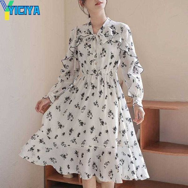 yiciya casual dresses for women 2023 autumn floral chiffon dress elegant bow flare sleeve ruffle female sweet white button v-neck print, Black;gray
yiciya casual dresses for women 2023 autumn floral chiffon dress elegant bow flare sleeve ruffle female sweet white button v-neck print, Black;gray