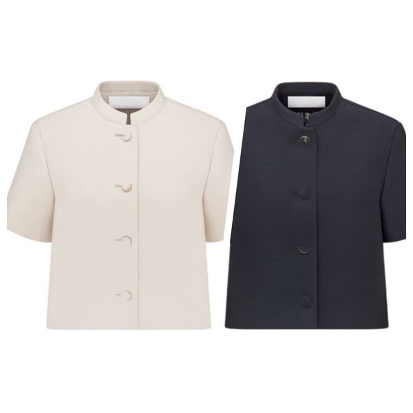 women's d family 2023 spring and summer new stand-up collar single-breasted short temperament short-sleeved blazer jacket, White;black
women's d family 2023 spring and summer new stand-up collar single-breasted short temperament short-sleeved blazer jacket, White;black