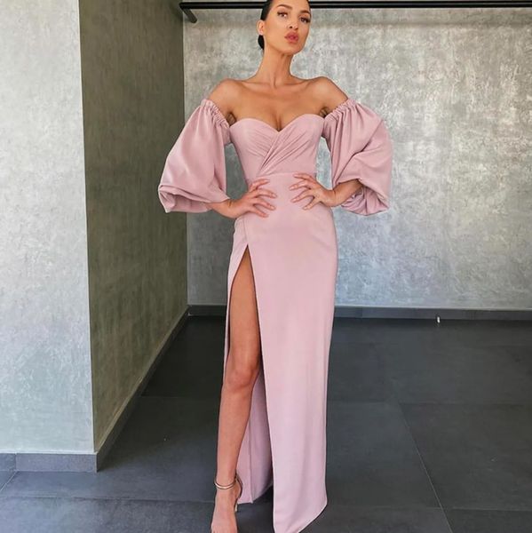 new straight evening dresses off-shoulder long sleeve floor-length satin long backless split plus size prom party gown custom, Black
new straight evening dresses off-shoulder long sleeve floor-length satin long backless split plus size prom party gown custom, Black