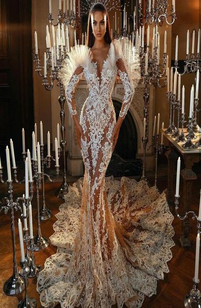 deep v neck lace wedding dress see thru long sleeves beaded bridal gowns saudi arabic sweep train vestido de novia1400159, White
deep v neck lace wedding dress see thru long sleeves beaded bridal gowns saudi arabic sweep train vestido de novia1400159, White