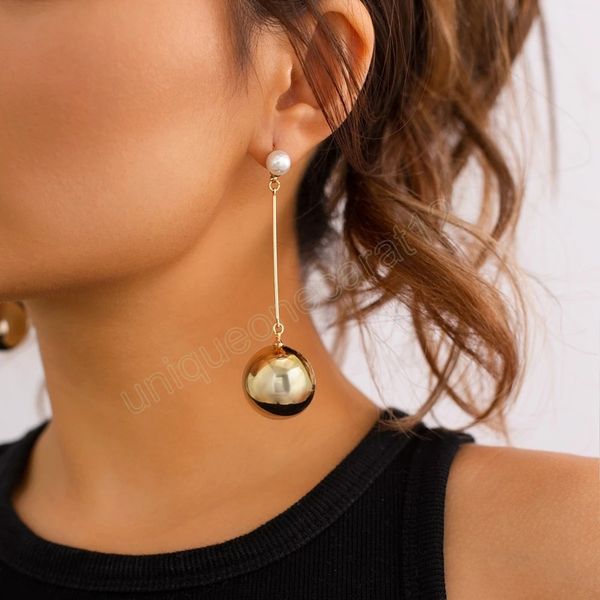 elegant pearl with big ball pendant dangle earrings for women trendy ladies long hanging earrings fashion jewelry accessories, Silver
elegant pearl with big ball pendant dangle earrings for women trendy ladies long hanging earrings fashion jewelry accessories, Silver