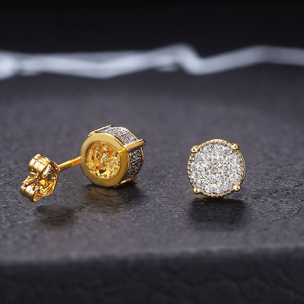 europe and the united states hit full drill hip hop men's stud earrings micro-inset zircon plating round earrings, Golden;silver
europe and the united states hit full drill hip hop men's stud earrings micro-inset zircon plating round earrings, Golden;silver