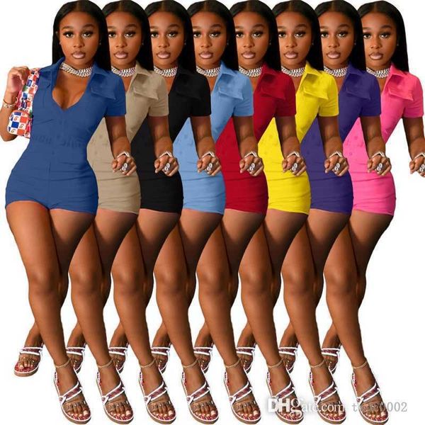 summer short sleeve workout button jumpsuits designer clothes solid color fashion loose double pocket casual outfits overalls, Black;white
summer short sleeve workout button jumpsuits designer clothes solid color fashion loose double pocket casual outfits overalls, Black;white