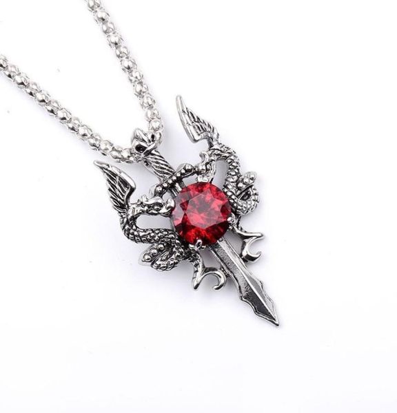 men dragon guard sword pendant necklace stainless steel chains with black zircon stone for male biker vintage fashion jewelry nice1937520, Silver
men dragon guard sword pendant necklace stainless steel chains with black zircon stone for male biker vintage fashion jewelry nice1937520, Silver