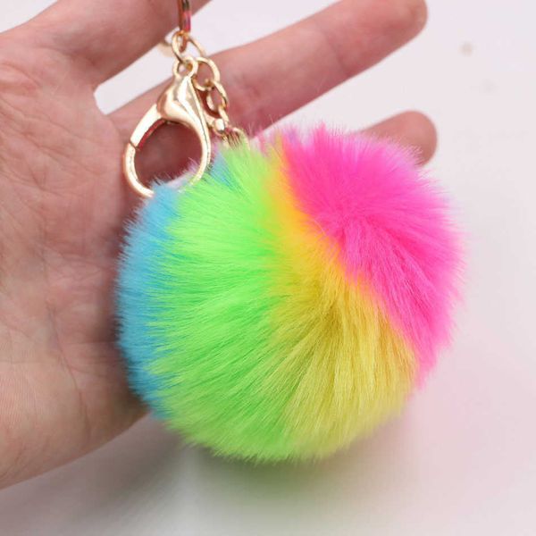 key rings faux rabbit fur rainbow ball pom keychain for car key ring phone handbag charm tote pendant aa230525, Slivery;golden
key rings faux rabbit fur rainbow ball pom keychain for car key ring phone handbag charm tote pendant aa230525, Slivery;golden