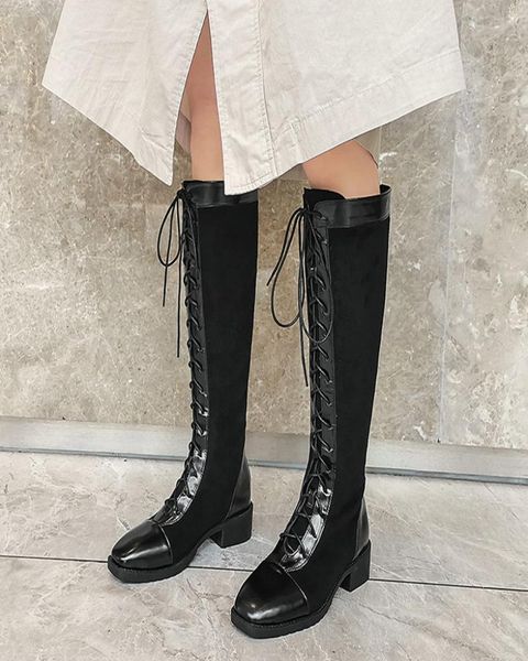 fashion knee high boots women low heel long boots square toe lace up zipper autumn winter motorcycle women039s2340035, Black
fashion knee high boots women low heel long boots square toe lace up zipper autumn winter motorcycle women039s2340035, Black