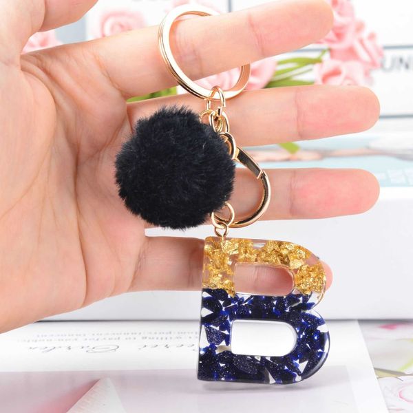 key rings 1pc black pompom letter keychain english bet keyring glitter gradient resin car mirror accessory women handbag charms aa230525, Slivery;golden
key rings 1pc black pompom letter keychain english bet keyring glitter gradient resin car mirror accessory women handbag charms aa230525, Slivery;golden