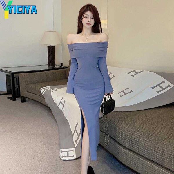 yiciya casual dresses spring summer off shoulder dress women long sleeves high waist slim side split slash neck party, Black;gray
yiciya casual dresses spring summer off shoulder dress women long sleeves high waist slim side split slash neck party, Black;gray