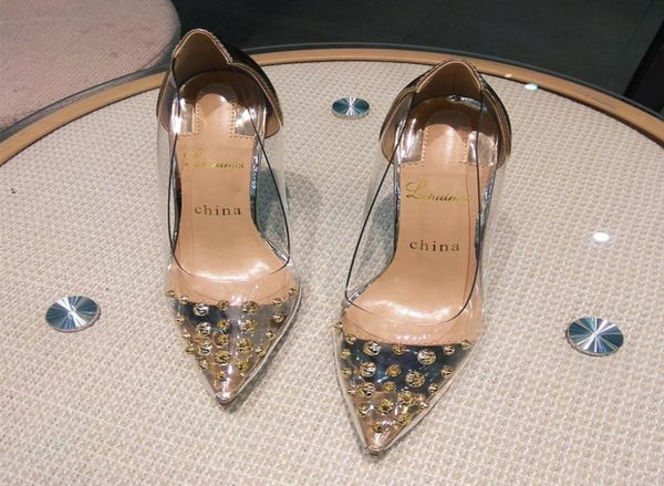 real po fashion women pumps pvc clear spikes studded pointy toe high heels high heels shoes 12cm 10cm stilettos shoes3612242, Black
real po fashion women pumps pvc clear spikes studded pointy toe high heels high heels shoes 12cm 10cm stilettos shoes3612242, Black