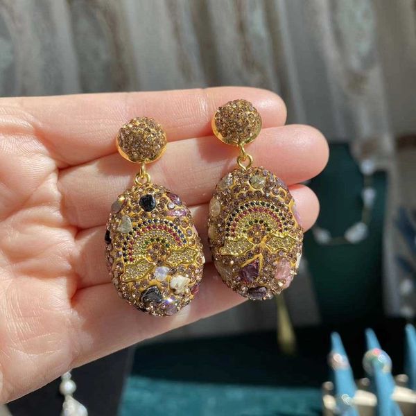 handmade inlaid czech diamond western ethnic minority earrings summer style silver needle, Golden
handmade inlaid czech diamond western ethnic minority earrings summer style silver needle, Golden