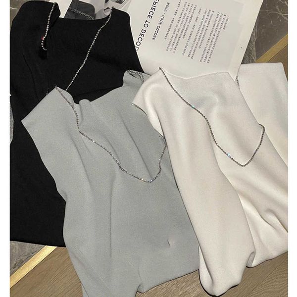 suspended vest for women in spring 2023 new high-end v-neck with diamond inlaid sleeveless suit, paired with a knitted bottom shirt, White
suspended vest for women in spring 2023 new high-end v-neck with diamond inlaid sleeveless suit, paired with a knitted bottom shirt, White