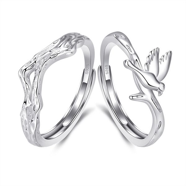 new style sophora bird couple ring, wedding engagement ring set for lover, Silver
new style sophora bird couple ring, wedding engagement ring set for lover, Silver