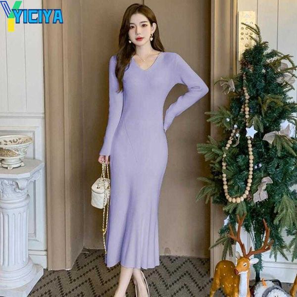 yiciya casual dresses autumn winter mermaid sweater women v-neck slim bodycon dress knitted solid long korean fashion vestidos, Black;gray
yiciya casual dresses autumn winter mermaid sweater women v-neck slim bodycon dress knitted solid long korean fashion vestidos, Black;gray