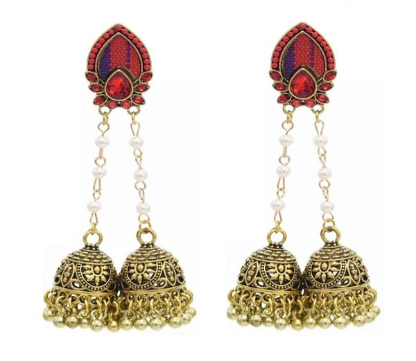 indian style gold jhumki jhumka earrings with double bells beads imitation pearl tassel dangle earrings for woman charm jewelry6881371, Silver
indian style gold jhumki jhumka earrings with double bells beads imitation pearl tassel dangle earrings for woman charm jewelry6881371, Silver