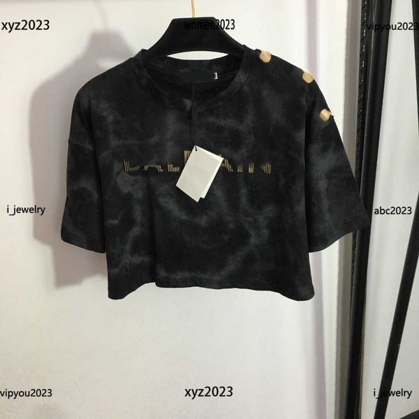 women tees designer round neck t-shirt gold plated letter printed short waist short sleeve t-shirt summer may23, White
women tees designer round neck t-shirt gold plated letter printed short waist short sleeve t-shirt summer may23, White