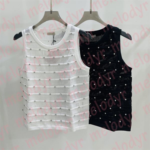 fashion designer rhinestone vest summer breathable hollow tanks womens round neck knitted, White
fashion designer rhinestone vest summer breathable hollow tanks womens round neck knitted, White