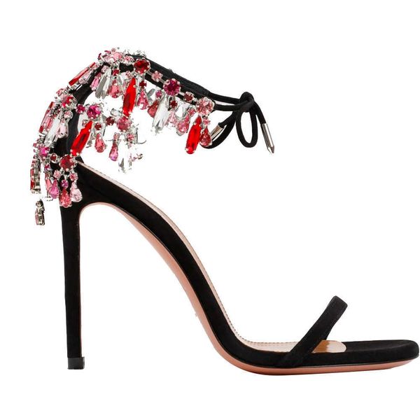 2023 spring/summer new style temperament pointed head ultra high heel rhinestone fashion sandals slim wrist strap women's shoes 230526, Black
2023 spring/summer new style temperament pointed head ultra high heel rhinestone fashion sandals slim wrist strap women's shoes 230526, Black