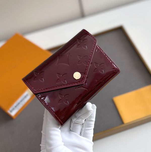 women luxurys designers victorine card holders patent leather bags wallets solid color bag genuine leather ladies travel wallets coin purse, Brown;gray
women luxurys designers victorine card holders patent leather bags wallets solid color bag genuine leather ladies travel wallets coin purse, Brown;gray