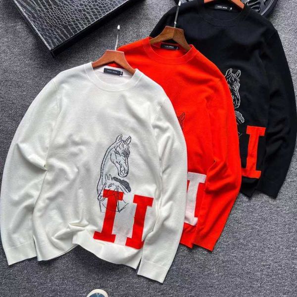men's sweaters designer winter wool sweater mens knitwear h pullodesigner men women casual hoodie fashion horse embroidered knit shirt, White;black
men's sweaters designer winter wool sweater mens knitwear h pullodesigner men women casual hoodie fashion horse embroidered knit shirt, White;black
