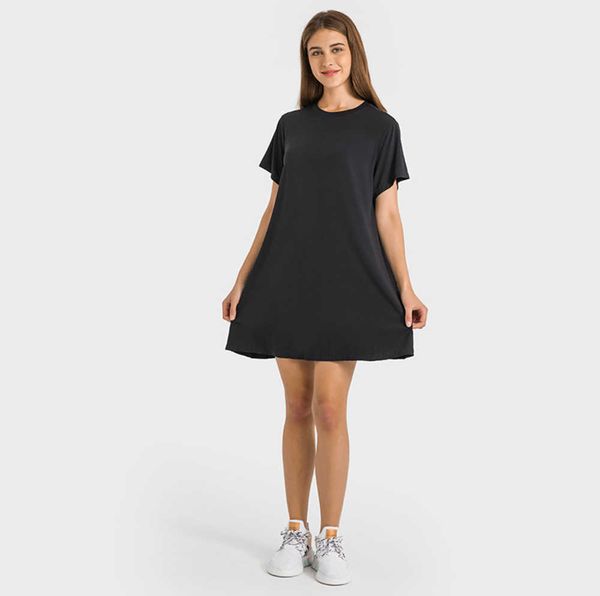 lu-159 french round neck yoga clothes outdoor casual dresses skin friendly nake feeling t-shirt dress soft loose pleated skirts leisure high, White
lu-159 french round neck yoga clothes outdoor casual dresses skin friendly nake feeling t-shirt dress soft loose pleated skirts leisure high, White