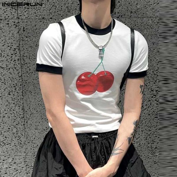 men's t-shirts incerun 2023 american style new men cherry printing pattern camiseta casual streetwear contrast short sleeve t-shirts s, White;black
men's t-shirts incerun 2023 american style new men cherry printing pattern camiseta casual streetwear contrast short sleeve t-shirts s, White;black