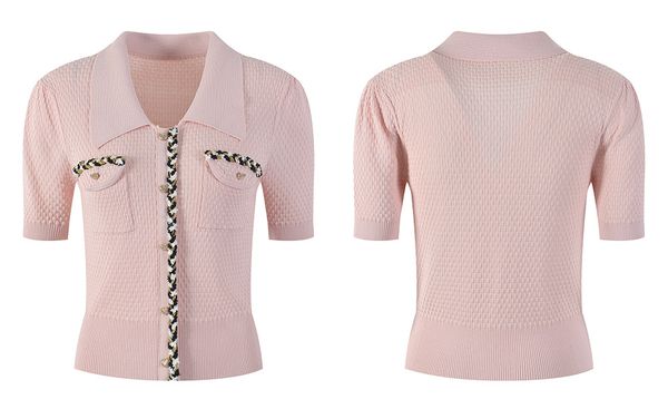 509 2023 runway summer brand same style sweater short sleeve pullover lapel neck white black fashion clothes womens yl
509 2023 runway summer brand same style sweater short sleeve pullover lapel neck white black fashion clothes womens yl