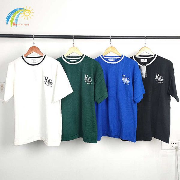 men's hoodies sweatshirts green blue black white casual rhude knitted t shirt men women loose embroidered rhude tee inside tag
men's hoodies sweatshirts green blue black white casual rhude knitted t shirt men women loose embroidered rhude tee inside tag