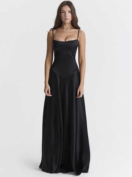 new 2023 summer long dress for women vacation outfits clothes elegant and chic satin back lace up party maxi dress, Black;gray
new 2023 summer long dress for women vacation outfits clothes elegant and chic satin back lace up party maxi dress, Black;gray