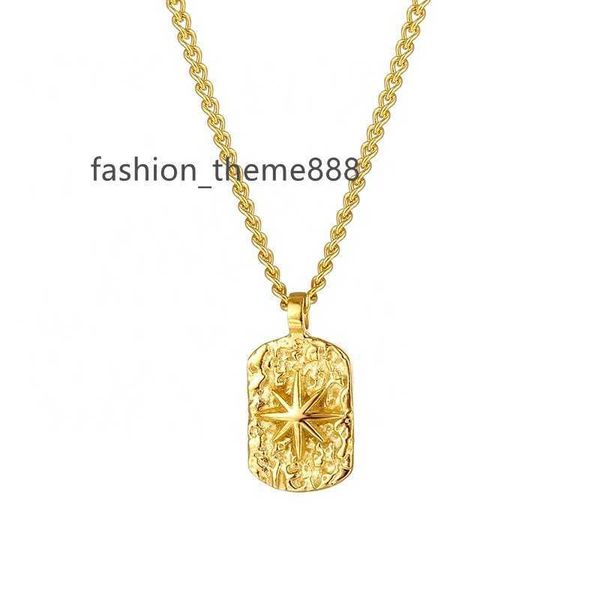 18k gold plated stainless steel jewelry vintage dog tag pendant north star necklace for women, Silver
18k gold plated stainless steel jewelry vintage dog tag pendant north star necklace for women, Silver