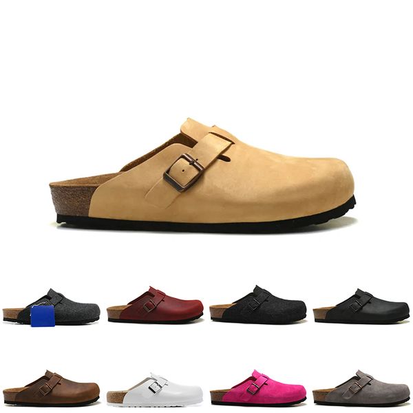 outdoor slippers boston clogs autumn winter famous desinger platform womens mens sandals oiled bag head pull suede cork sliders loafers fash, Black 
outdoor slippers boston clogs autumn winter famous desinger platform womens mens sandals oiled bag head pull suede cork sliders loafers fash, Black