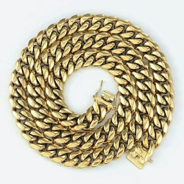 men's 18mm 14k gold plated miami cuban link bracelet chain heavy stainless steel, Silver
men's 18mm 14k gold plated miami cuban link bracelet chain heavy stainless steel, Silver