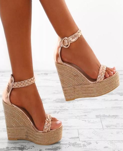 women straw shoes big size women wedge sandals open toe gold color wedge shoes fashion buckle sandal straw bottom pumps lady zy4237449278, Black
women straw shoes big size women wedge sandals open toe gold color wedge shoes fashion buckle sandal straw bottom pumps lady zy4237449278, Black