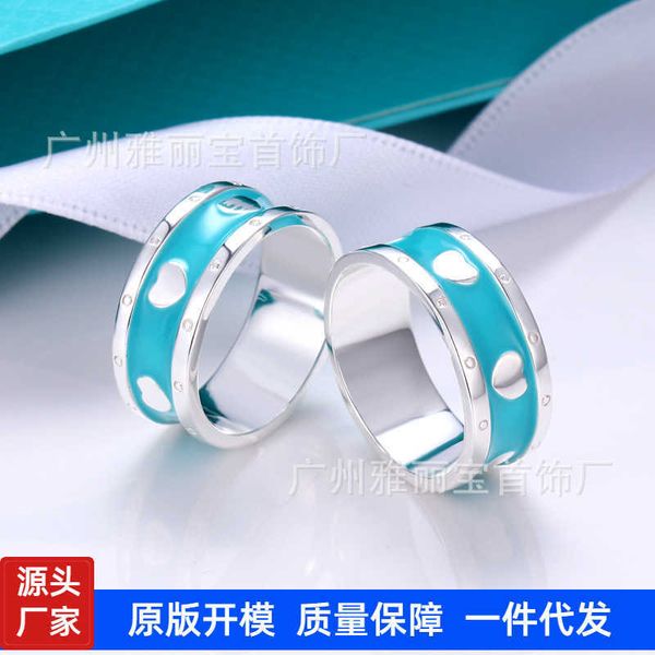 original new blue enamel love couple ring the same type of tiffay six heart, Silver
original new blue enamel love couple ring the same type of tiffay six heart, Silver