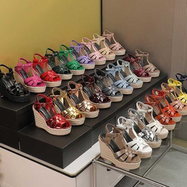 multicolors patent tribute sandal for women raffia straw wedges espadrilles leather pumps party wedding dress shoes ankle strap platform gla, Black
multicolors patent tribute sandal for women raffia straw wedges espadrilles leather pumps party wedding dress shoes ankle strap platform gla, Black