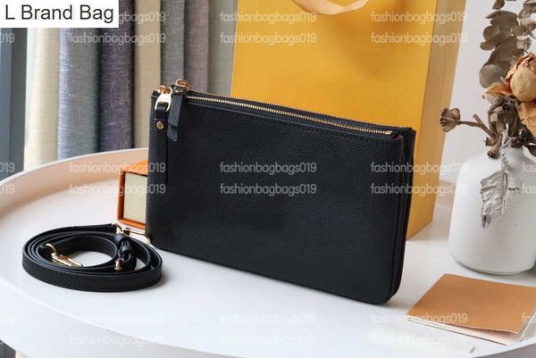 l brand bag double zip pochette empreinte soft grain cowhide embossed hand bag designer luxurys shoulder bags with two zipped pockets large, Black
l brand bag double zip pochette empreinte soft grain cowhide embossed hand bag designer luxurys shoulder bags with two zipped pockets large, Black