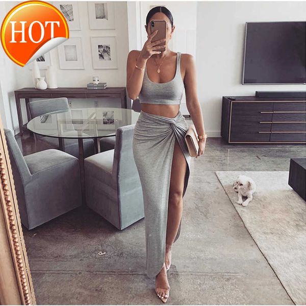 women long skirts two piece set skirt woman high split dress suits cropped dresses 2 pieces clothes party clothing sets, White
women long skirts two piece set skirt woman high split dress suits cropped dresses 2 pieces clothes party clothing sets, White