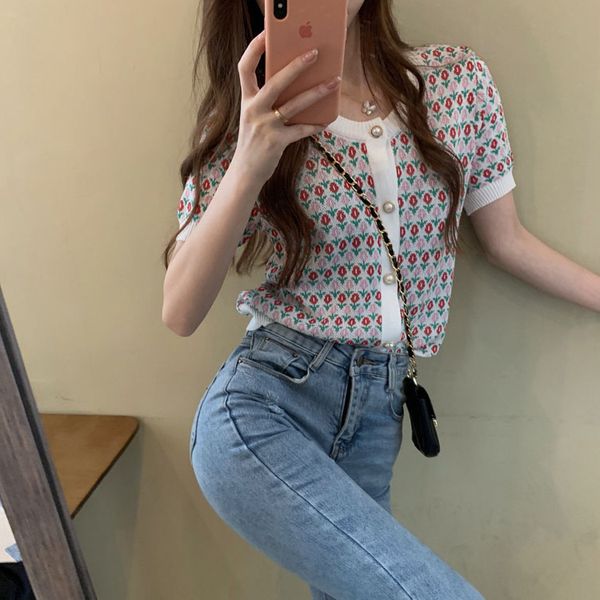 516 l 2023 summer sweaters women's pullover sweater blue pink crew neck short sleeve brand same style women's xiurong, White;black
516 l 2023 summer sweaters women's pullover sweater blue pink crew neck short sleeve brand same style women's xiurong, White;black