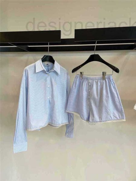 women's tracksuits designer 2023 summer new vertical stripe lace splicing crisp light blue french shirt shorts skirt 5fnv, Gray
women's tracksuits designer 2023 summer new vertical stripe lace splicing crisp light blue french shirt shorts skirt 5fnv, Gray