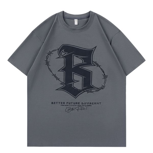 men's t-shirts gothic letter printing short sleeve fashion brand simple loose t-shirt for men, White;black
men's t-shirts gothic letter printing short sleeve fashion brand simple loose t-shirt for men, White;black