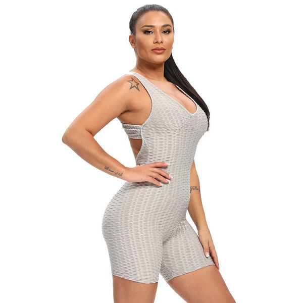 sports fitness slim fit thickened jacquard one-piece shorts cross back yoga pants, Gray
sports fitness slim fit thickened jacquard one-piece shorts cross back yoga pants, Gray