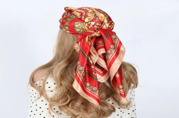 90x90cm hair scarf women summer fashion designer black gold flowers foulard satin shawl kerchief silk scarfs neck headscarf7199555, Red;brown
90x90cm hair scarf women summer fashion designer black gold flowers foulard satin shawl kerchief silk scarfs neck headscarf7199555, Red;brown