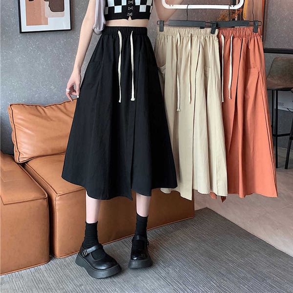 summer halfbody dress women's salt fashion drawstring 2023 new casual loose slim mid length a-line wide leg skirt, Black
summer halfbody dress women's salt fashion drawstring 2023 new casual loose slim mid length a-line wide leg skirt, Black
