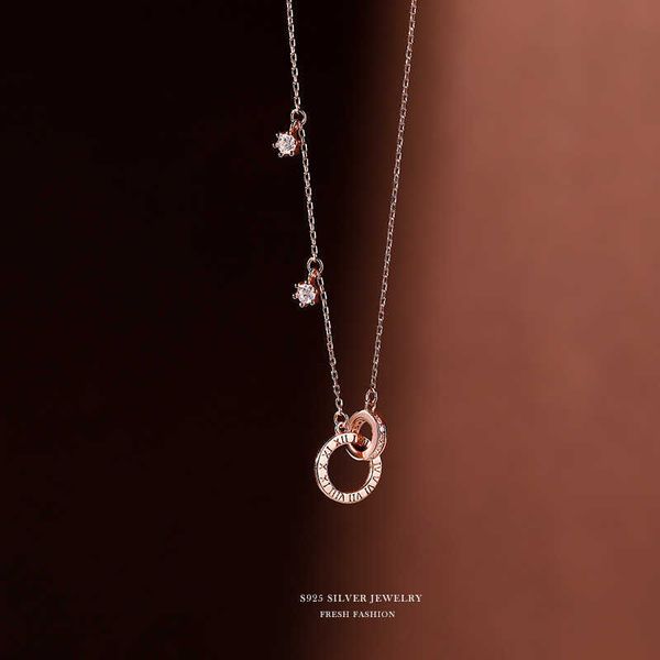 s925 sterling silver necklace for women in south korea small popular design simple and luxury fashion jewelry micro inlaid double ring colla
s925 sterling silver necklace for women in south korea small popular design simple and luxury fashion jewelry micro inlaid double ring colla