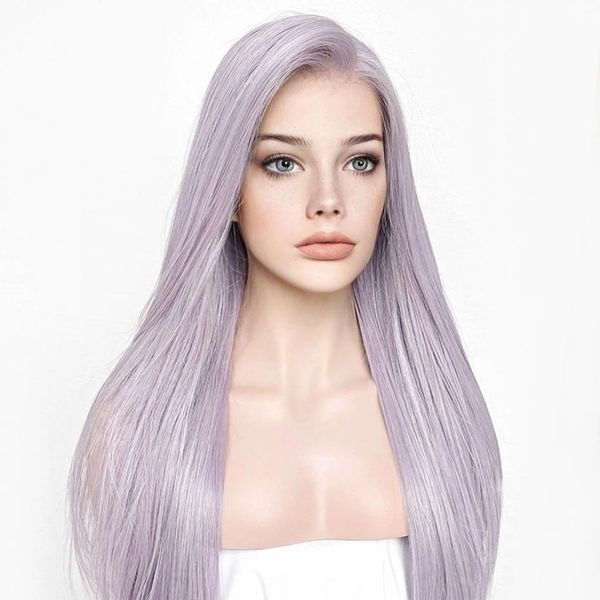 light purple lolita women synthetic hair wigs with baby hair glueless long silky straight 180density 13x4 lace front wigs, Black
light purple lolita women synthetic hair wigs with baby hair glueless long silky straight 180density 13x4 lace front wigs, Black