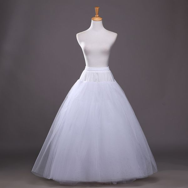 a-line elastic waist to ground wedding dress skirt support 4-layer hard mesh boneless large swing petticoat wholesale qcs-0003-a, White
a-line elastic waist to ground wedding dress skirt support 4-layer hard mesh boneless large swing petticoat wholesale qcs-0003-a, White