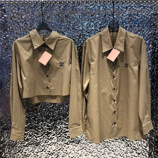 women's blouses & shirts designer 2023 spring/summer new letter embroidery loose fit slim versatile polo collar bottom ragged fringe sh, White
women's blouses & shirts designer 2023 spring/summer new letter embroidery loose fit slim versatile polo collar bottom ragged fringe sh, White