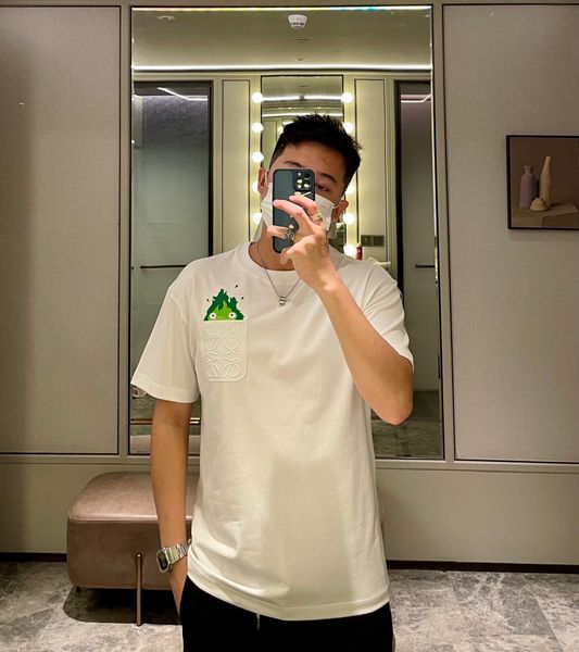 low2023we mens and womens tshirt slim-cut cotton with anagram embroidery, White;black
low2023we mens and womens tshirt slim-cut cotton with anagram embroidery, White;black